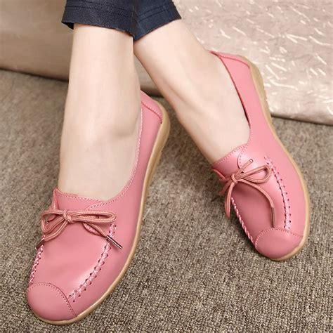2017 Autumn Genuine Leather Female Flat Bottom Mother Shoes Daily