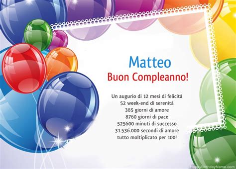 Buon Compleanno Matteo Immagini