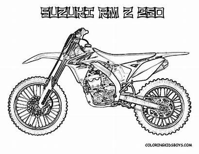 Coloring Dirt Bike Bikes Boys Printable Suzuki