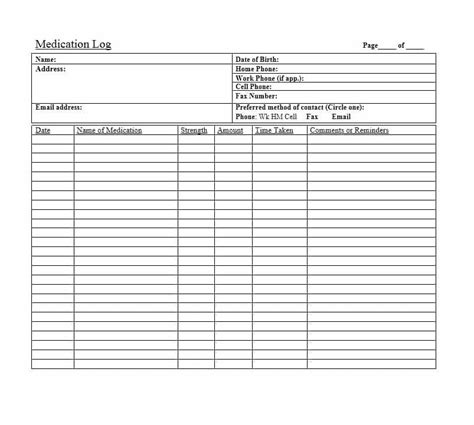 58 Medication List Templates For Any Patient Word Excel Pdf In 2021