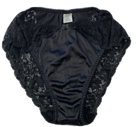 Vintage Bikini Panties Black Cacique Lingerie Size Medium 6 Shiny Hi Cut Sissy 3900 Picclick
