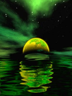 Follow the vibe and change your wallpaper every day! gif image | 3d wallpaper for mobile, Green moon, Animated ...