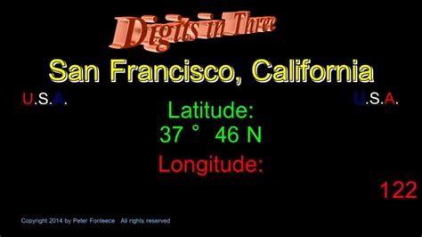 San Francisco California Latitude And Longitude Digits In Three