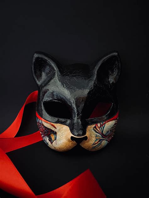 Black Kitsune Mask Japanese Fox Ruua Masks