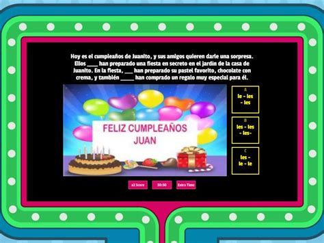 El Cumpleaños De Juanito Gameshow Quiz