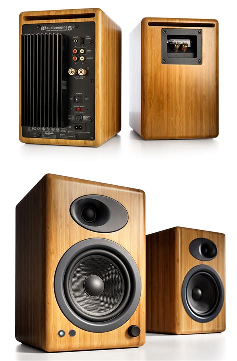 Audioengine 5 Premium Powered Speakers Bamboo Ae A5n Pc Case Gear