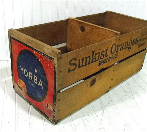 Vintage Sunkist Oranges Large Double Crate Wooden Bin With Original