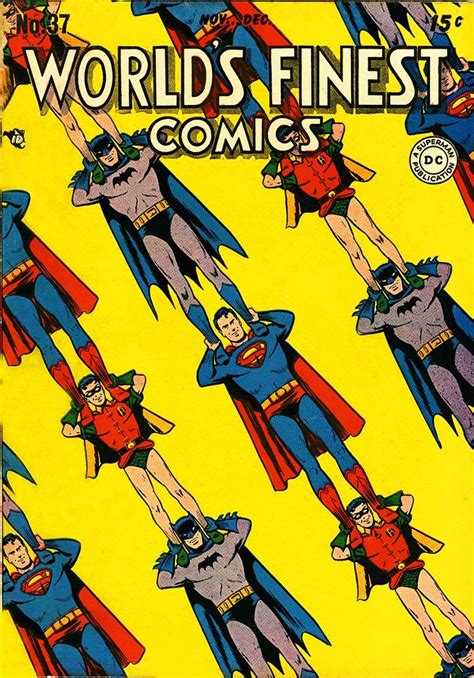 Worlds Finest Superhero Poster Vintage Comic Art Batman Superman Robin