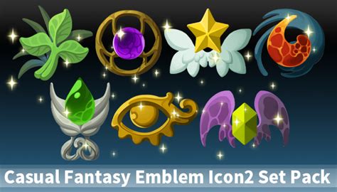Casual Fantasy Emblem Icon2 Set Pack Gamedev Market