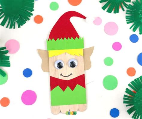 Elf Popsicle Stick Craft With Template Kidpillar