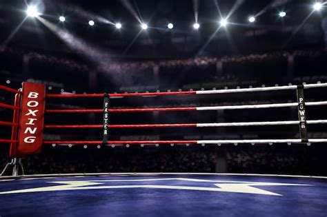 Пустой ринг боксерской арены Премиум Фото