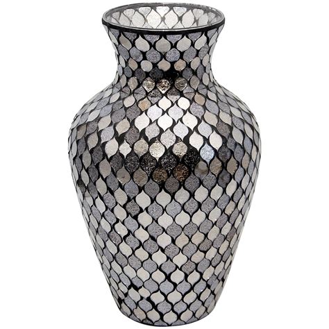 Silverblack Mosaic Vase 10 At Home