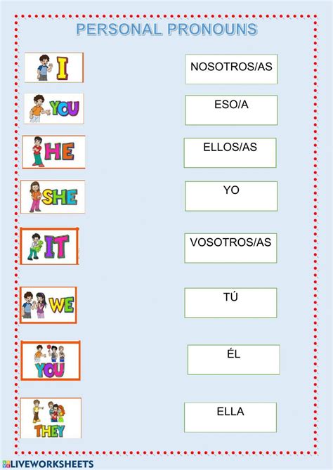 Personal Pronouns Ficha Interactiva Personal Pronouns English As A