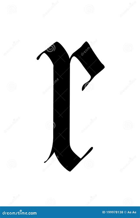 Letra R No Estilo Gótico Vetor Alfabeto O Símbolo Está Isolado Sobre
