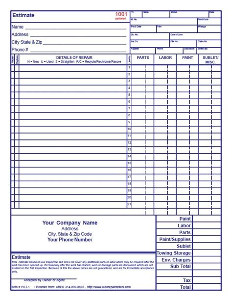 If your partner has a group plan and you have an individual policy, your spouse's plan is primary for the children. Printable Auto Body Repair Estimate Forms | Template Business PSD, Excel, Word, PDF