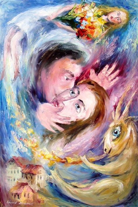Magical Kiss Palette Knife Oil Painting On Canvas By Leonid Afremov