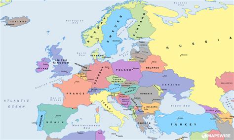 Large Detailed Political Map Of Europe With All Capitals Free