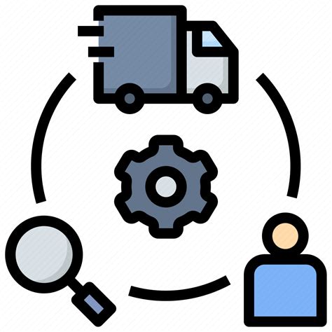 Supply Chain Management Logistic Research Customer Process Icon