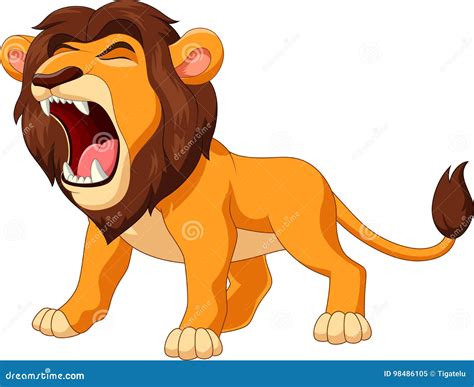 Cartoon Lion Roaring Stock Vector Illustration Of Africa 98486105