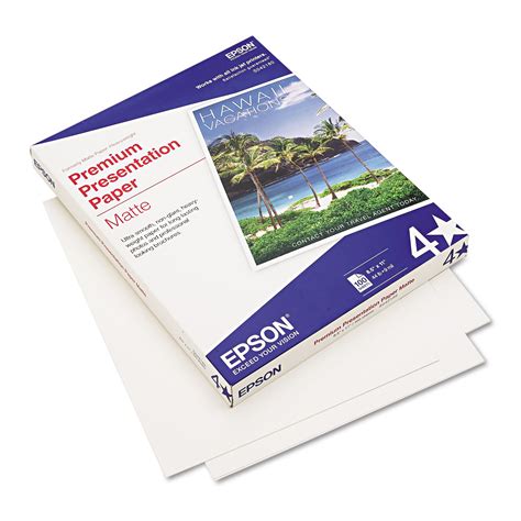 Epson® Premium Matte Presentation Paper 9 Mil 85 X 11 Matte Bright