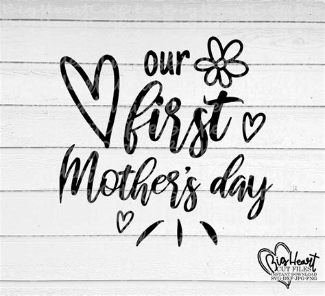 Our First Mothers Day Svg Png  Dxf Mommy And Me Svg Etsy