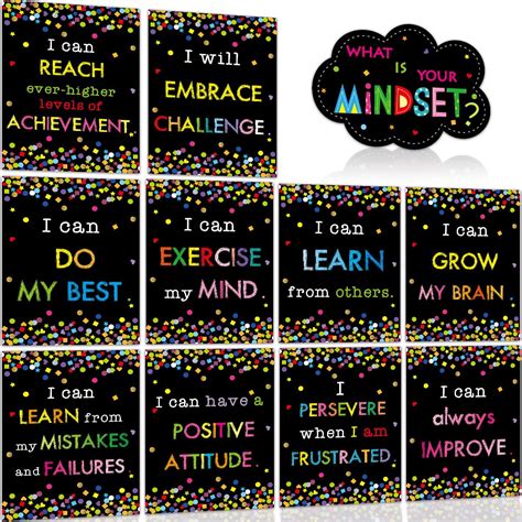 Buy Growth Mindset S Confetti Bulletin Board Display Set Positive Sayings What Is Your Mindset