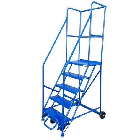 5 Step Rolling Safety Ladder With 15″ Top Step Hollistons Inc