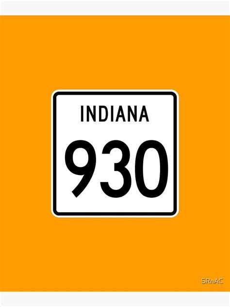 Lámina Fotográfica Ruta Estatal De Indiana 930 Código De área 930