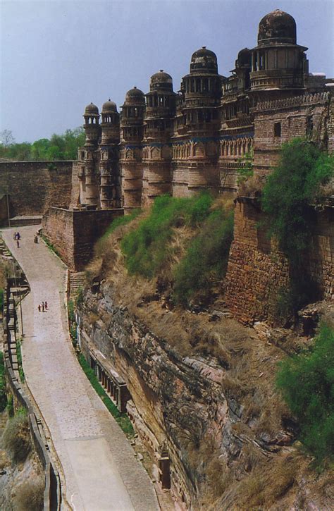 The Man Singh Palace Perches On Top Of Gwalior S Rock Fortress A