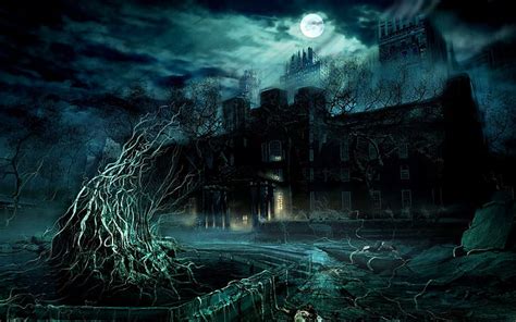 Dark House Inquietante Gótico Halloween Oscuro Aterrador