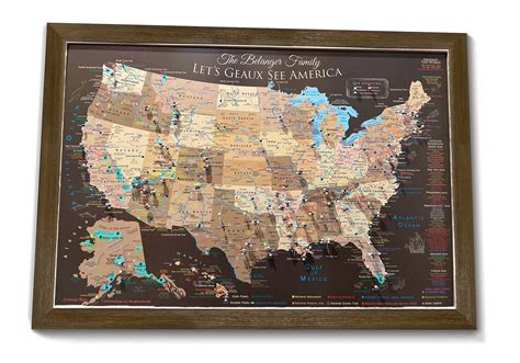 National Park Map Explore America Map Poster Or Framed Usa Etsy