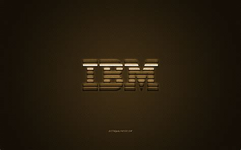 Download Wallpapers Ibm Logo Gold Carbon Texture Ibm Emblem Ibm Gold