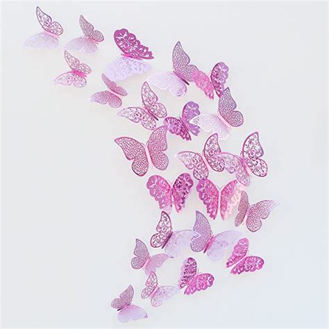 Pinkblume Purple Butterfly Decorations Stickers 3d Butterfies Wall