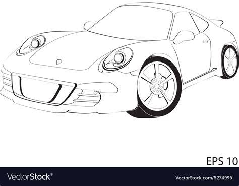 Sports Car Porsche 911 Royalty Free Vector Image