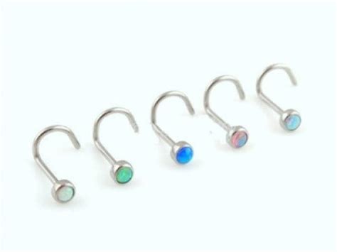 Tiny Opal Sterling Silver Nose Stud Cartilage Earring Tragus Etsy