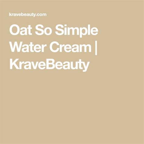 Oat So Simple Water Cream Skin Calming Cream Moisturizer