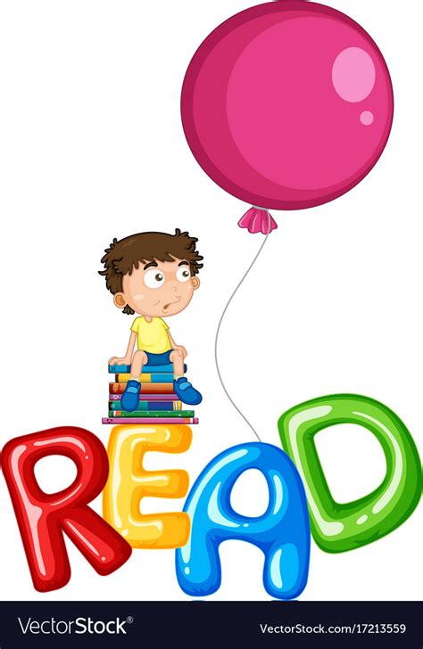 Boy And Balloons For Word Read Royalty Free Vector Image