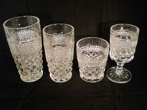 Vintage Anchor Hocking Glassware Wexford Pattern Crystal Set Of 28 Ahcwex 1 2 Crystal