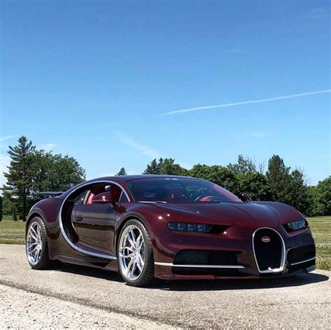 Bugatti Chiron In Fully Exposed Red Carbon Fiber W A Set Of Anrky An11 Series One Monoblock