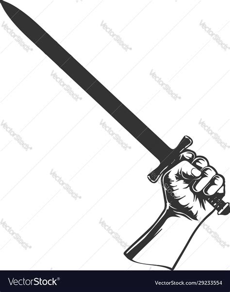 A Hand Holding A Sword Royalty Free Vector Image