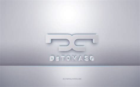 De Tomaso 3d White Logo Gray Background De Tomaso Logo Creative 3d