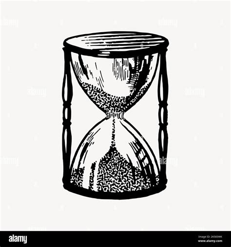Hourglass Drawing Vintage Hand Drawn Illustration Vector Stock Vector