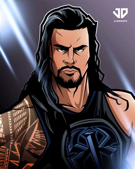 Cartoon Wwe Roman Reigns Drawing Here Is Another Sculpt I Did For Wwe