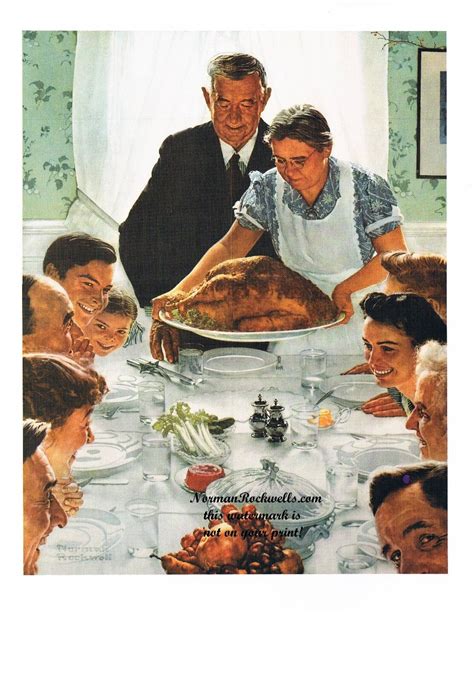 Norman Rockwell Print Freedom From Want Thanksgiving Christmas Dinner 8x10 Ebay
