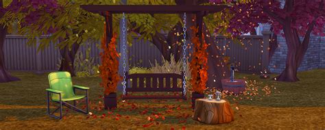 Sims 4 Ccs The Best Autumn Garden Bench By Crybxbysims
