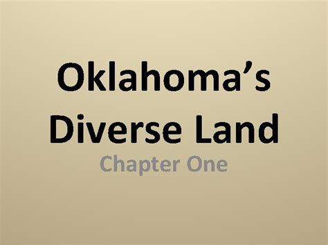 Oklahomas Diverse Land Chapter One Ten Geographical Regions