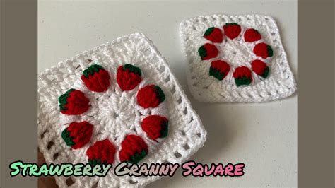 Crochet Strawberry Granny Square Tutorial YouTube