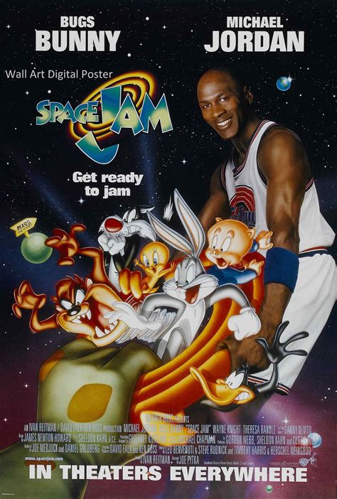 Space Jam Movie Poster Michael Jordan Poster Di Film Etsy