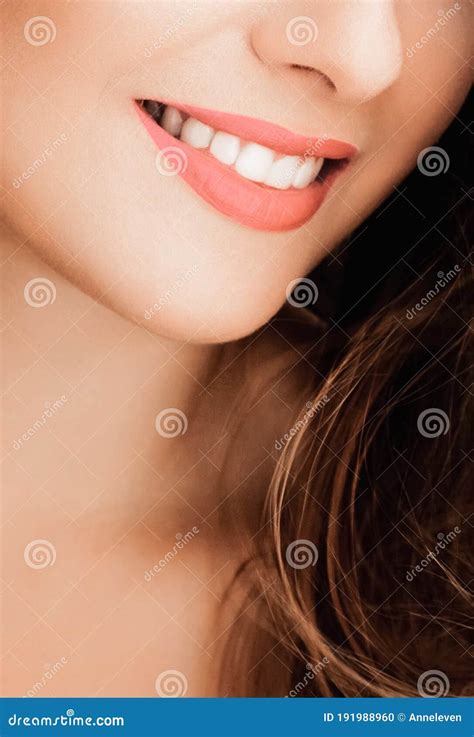 Cheerful Healthy Female Smile With Perfect Natural White Teeth Beauty