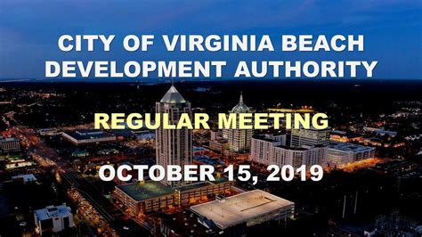 Virginia Beach Development Authority Meeting 10152019 Youtube